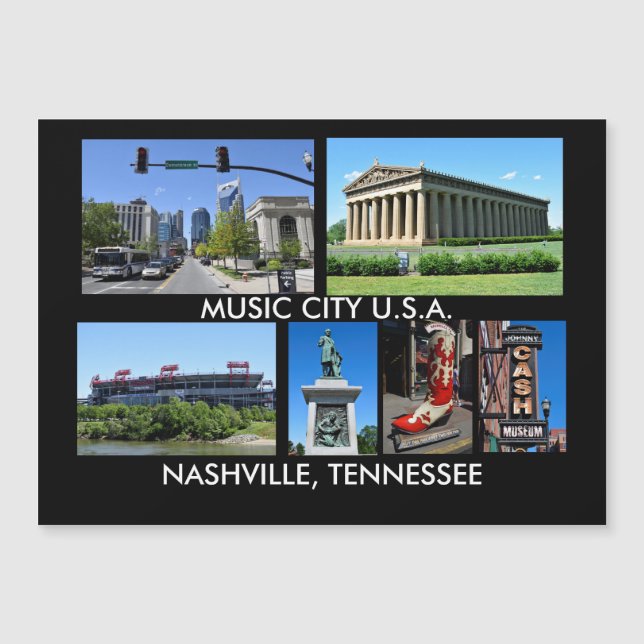 Ansichten der Magnetkarte von Nashville Tennessee (Vorderseite)