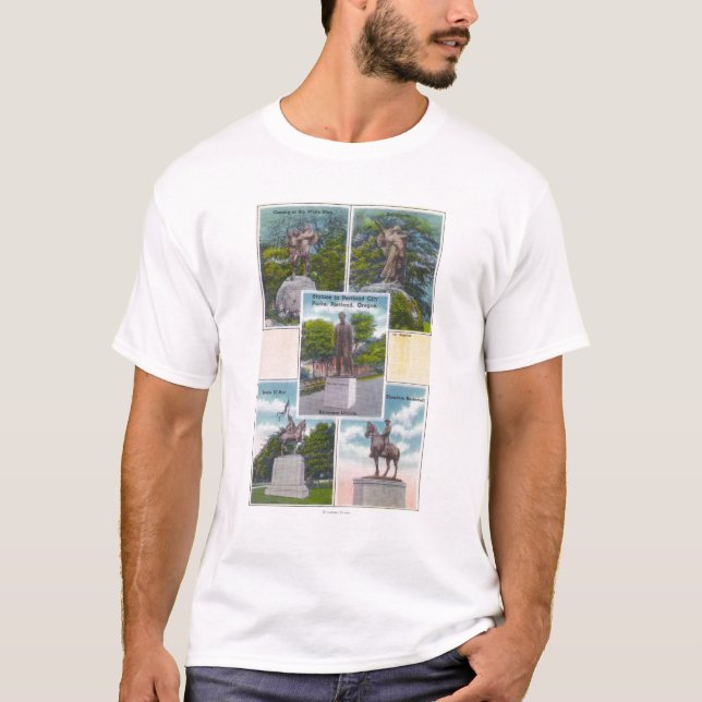 Ansichten der Statuen in den Portland-Stadt-Parks T-Shirt (Vorderseite)