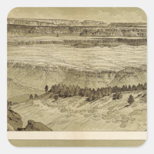 Ansichten, die Osten und Süden von Mt Trumbull Quadratischer Aufkleber