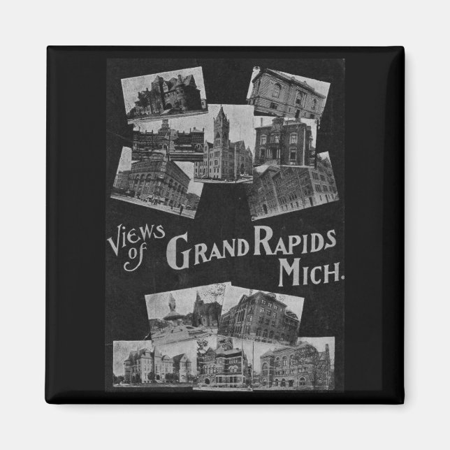 Ansichten von Grand Rapids Michigan Vintag Magnet (Vorne)
