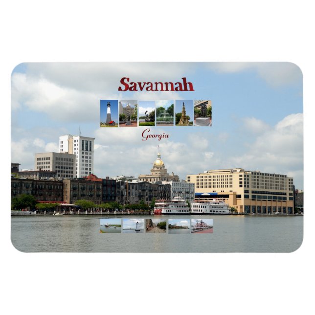 Ansichten von Savannah, Georgien Magnet (Horizontal)