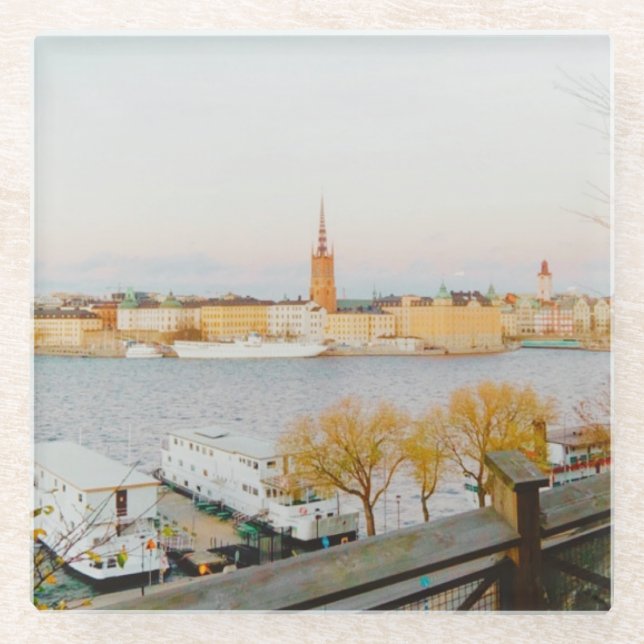 Ansichten von Stockholm Glasuntersetzer (Vorderseite)