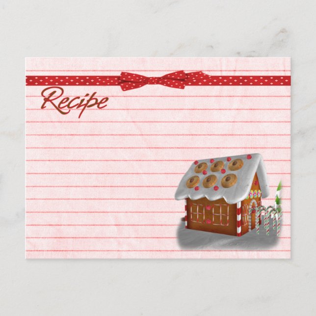 Ansichtskarte für die Rezeptur des Lebkuchenhauses Postkarte (Vorderseite)