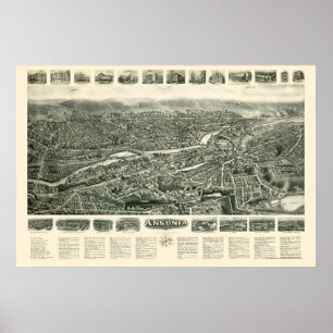 Ansonia, panoramische Karte CT - 1921 Poster