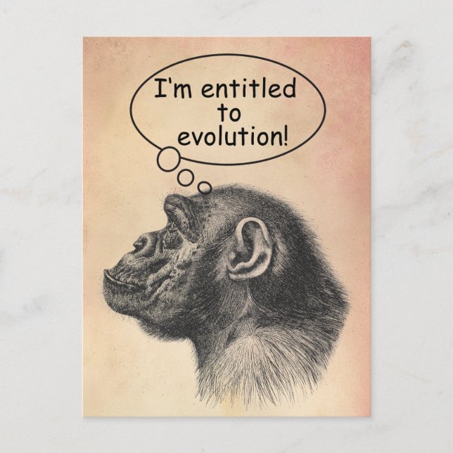 Anspruch auf Evolution von Menschenaffen Postkarte (Vorderseite)