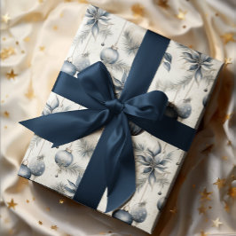 Anspruchsvolle Blue & Gold Weihnachten Geschenkpapier