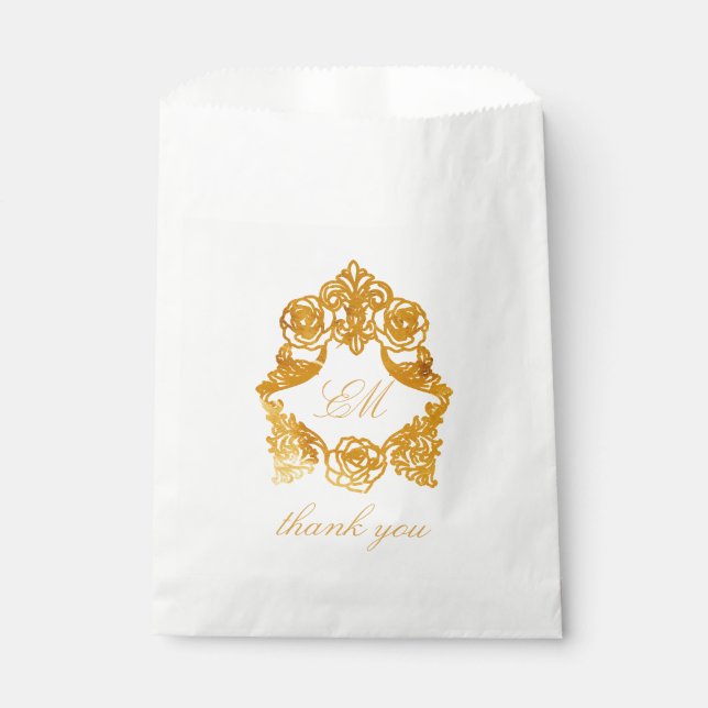 Anspruchsvolle Classic Imitate Foil Gold Rokoko Geschenktütchen (Vorderseite)