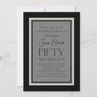 Anspruchsvolle Elegant Fiftieth Birthday Party Einladung