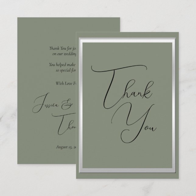 Anspruchsvolle Hochzeit & Silver Wedding Dankeskarte (Vorne/Hinten)