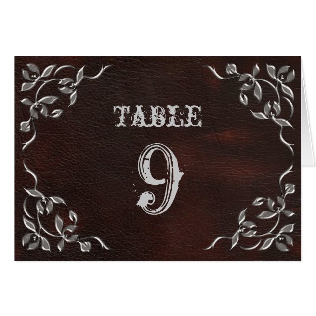 Anspruchsvolle Hochzeitskarte für Western-Tischnum (Vorderseite (Horizontal))