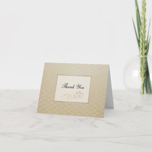 Anspruchsvolle Luxus Gold Hochzeit Vielen Dank Dankeskarte (Vorderseite)