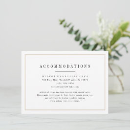 Anspruchsvolle minimalistische Hochzeitsunterkünft Begleitkarte