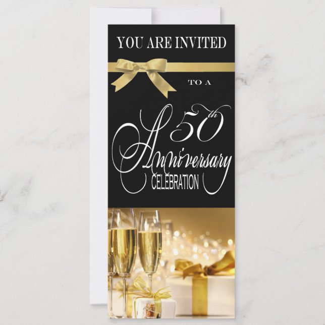 Anspruchsvolle Party Einladung zum 50. Jubiläum (Vorderseite)