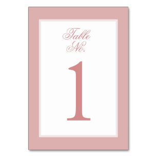 Anspruchsvolle Rosa und Rise Elegant Script Weddin Tischnummer
