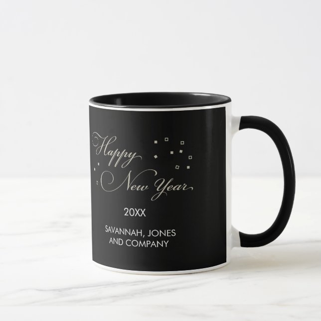 Anspruchsvolle Silvesternacht-, Schwarz- und Tan-T Tasse (Rechts)