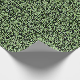 Anspruchsvolle Wirbel schwarz und grün Geschenkpapier