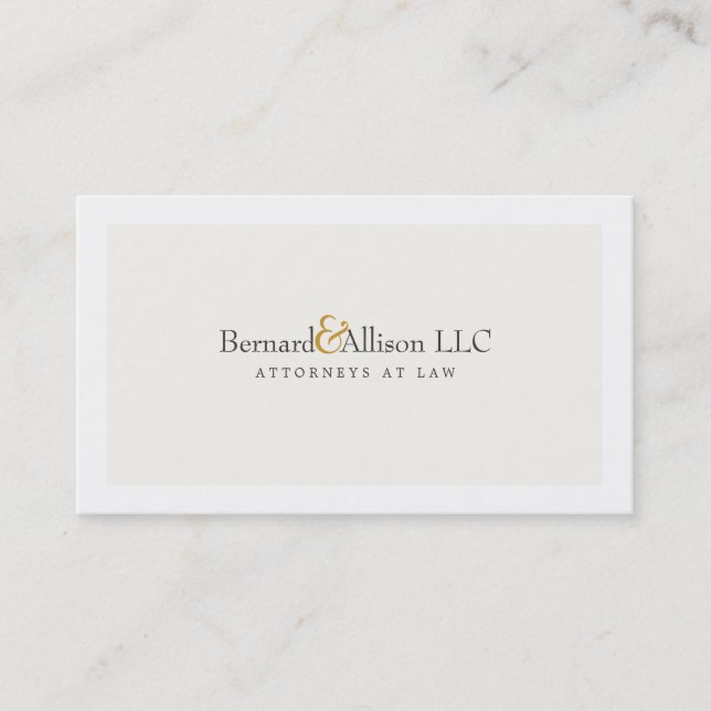 Anspruchsvoller Anwalt aus der White Business Card Visitenkarte (Vorderseite)