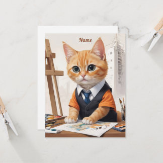 Anspruchsvoller Architekt Cat Ginger Kitten Art