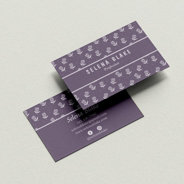 Anspruchsvoller Blumenchic | Modernes Elegant Visitenkarte (Von Creator hochgeladen)