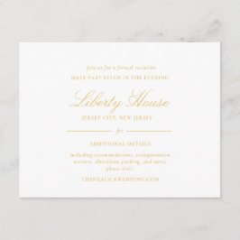 Anspruchsvoller Gold Lace Eleganter Script-Empfang Begleitkarte