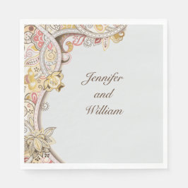 Anspruchsvoller Name für Blumenhochzeiten Serviette