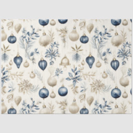 Anspruchsvolles Blue & Gold Weihnachtsmuster Seidenpapier