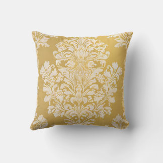 Anspruchsvolles Damask-Muster - Gold & Creme Kissen