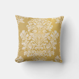 Anspruchsvolles Damask-Muster - Gold & Creme Kissen