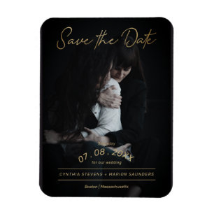 Anspruchsvolles Goldenes Script-Foto LGTB Hochzeit Magnet