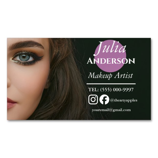 Anspruchsvolles Makeup Artist MUA Foto Magnetische Visitenkarte (Vorderseite)