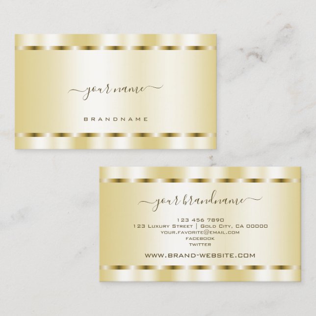 Anständig schimmerndes Licht Golden mit leuchtende Visitenkarte (Vorne/Hinten)