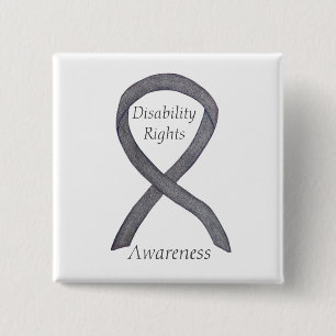 Anstecknadel "Disability Rights Awareness Ribbon"