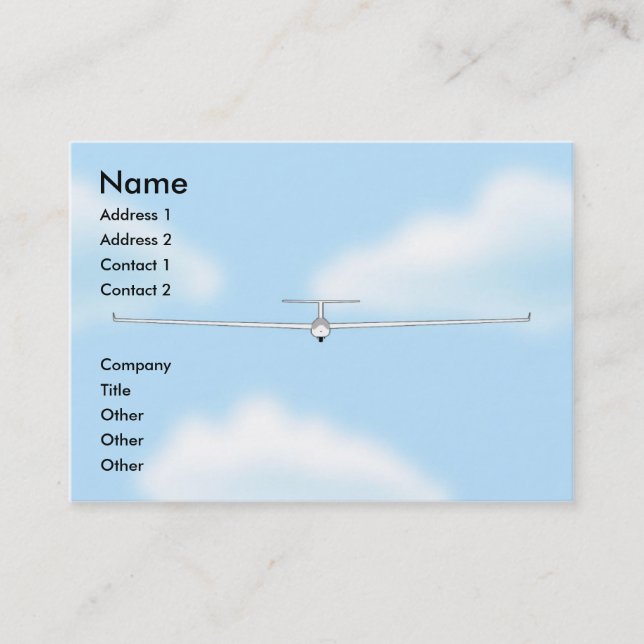 Ansteigendes gleitenes Sailplane Segelflugzeug Visitenkarte (Vorderseite)