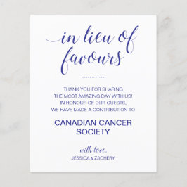 Anstelle der Lieblings-Wohltätigkeit spenden Blue 