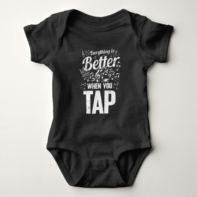 Anstich Dancer Musical Notes Step Tanzlehrer Baby Strampler (Vorderseite)