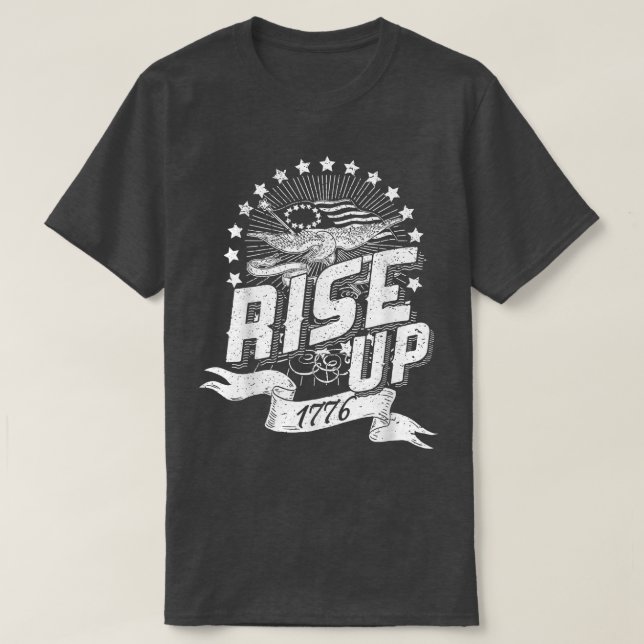 Anstieg des Unabhängigkeitstages von 1776  T-Shirt (Design vorne)