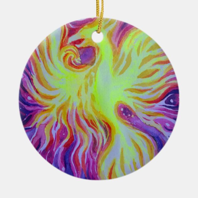 Anstieg eines Phönix Keramik Ornament (Vorne)