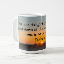 Anstieg und Einstellung von Sun Psalm 113:3 Tasse
