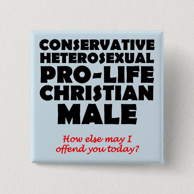 Anstößiger pro-life-männlicher christlicher Button (Vorderseite)