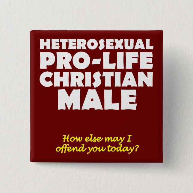 Anstößiger pro-life-männlicher christlicher Button (Vorderseite)