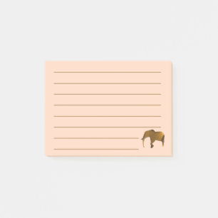 Anstrich brauner Elefant Lined Post it Notes Post-it Klebezettel
