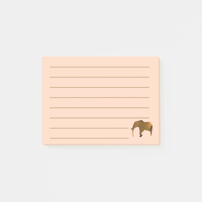 Anstrich brauner Elefant Lined Post it Notes Post-it Klebezettel (Vorderseite)