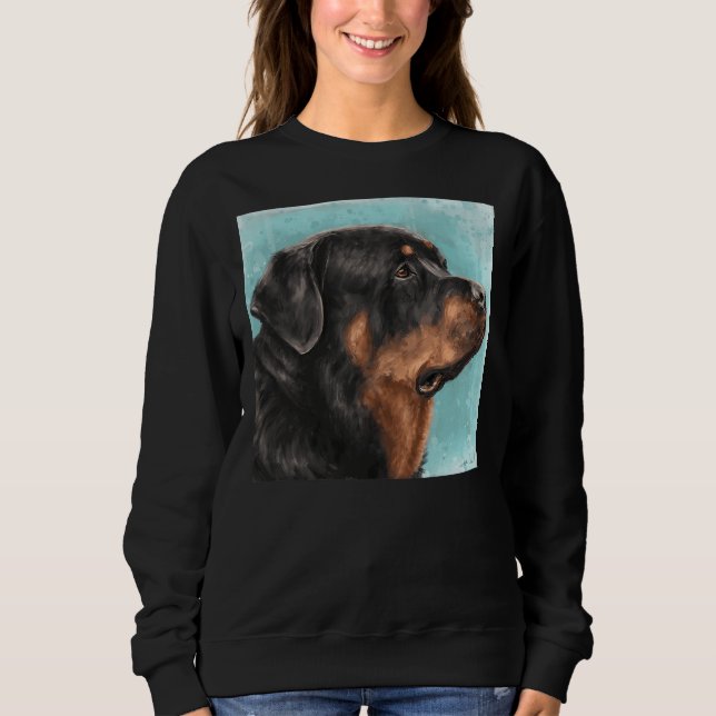 Anstrich eines schönen Rottweilers von der Seite L Sweatshirt (Vorderseite)