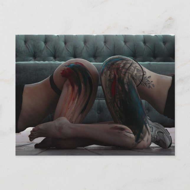 Anstrich Ladys Foto Postkarte (Vorderseite)