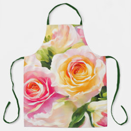 Anstrich von Gelb und Rosen Schürze
