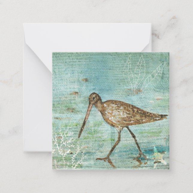 Anstrich von Snipe-Bird an der Küste Mitteilungskarte (Vorderseite)