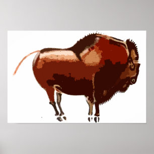 Anstrichene Bison Canvas Print Poster