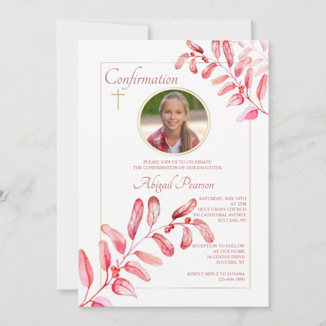 Anstrichene Blätter Foto Einladung (Vorderseite)