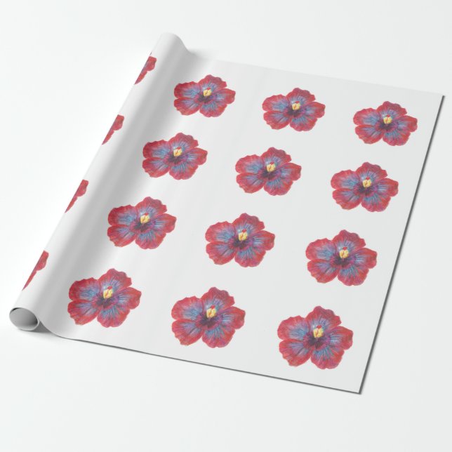 Anstrichene Blume Matte Wrapping Paper, 30 in x 2  Geschenkpapier (Ungerollt)