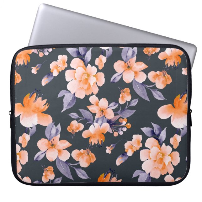 Anstrichene Blume nahtlose Hintergrunddarstellung Laptopschutzhülle (Vorderseite)